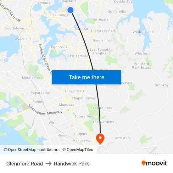 Glenmore Road to Randwick Park map