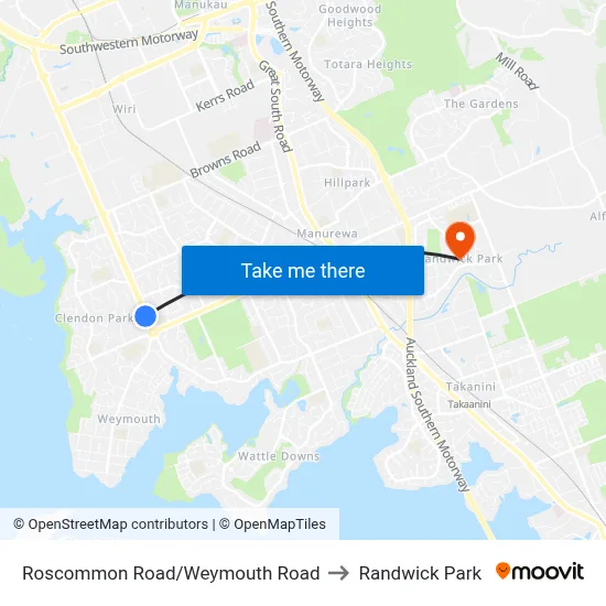 Roscommon Road/Weymouth Road to Randwick Park map