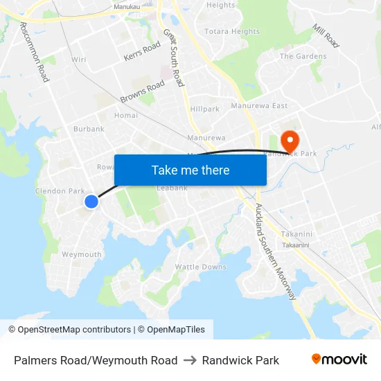 Palmers Road/Weymouth Road to Randwick Park map