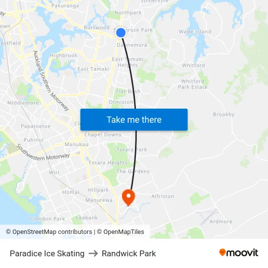 Paradice Ice Skating to Randwick Park map