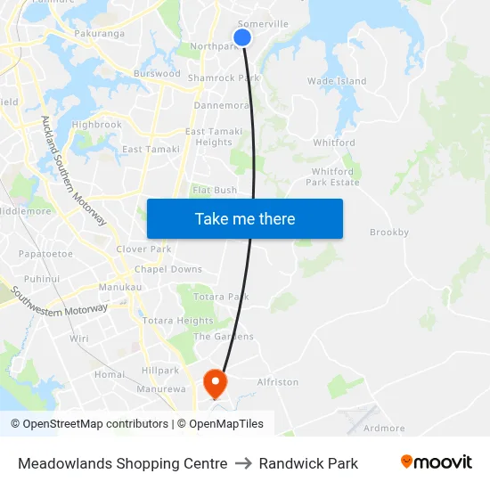 Meadowlands Shopping Centre to Randwick Park map