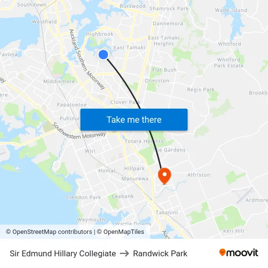 Sir Edmund Hillary Collegiate to Randwick Park map