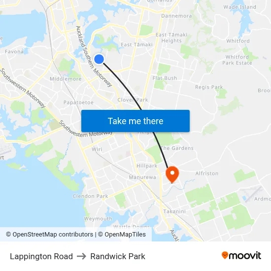 Lappington Road to Randwick Park map