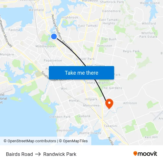 Bairds Road to Randwick Park map