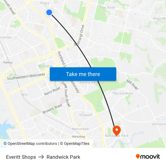 Everitt Shops to Randwick Park map