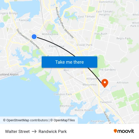 Walter Street to Randwick Park map