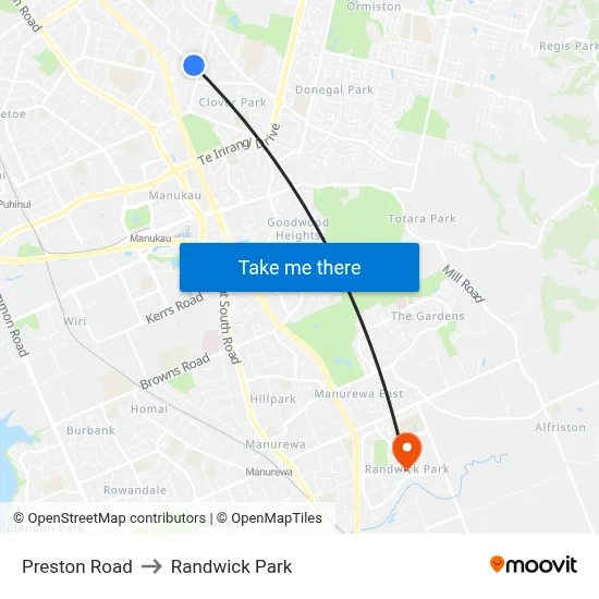 Preston Road to Randwick Park map