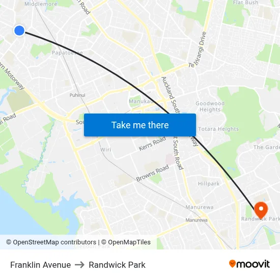 Franklin Avenue to Randwick Park map