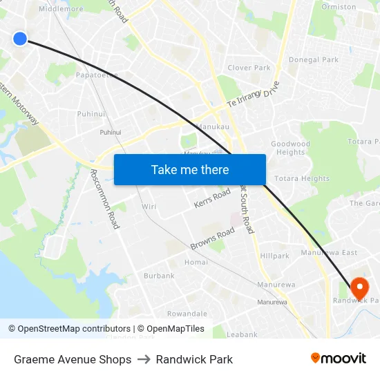 Graeme Avenue Shops to Randwick Park map