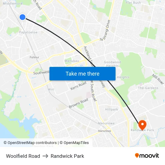 Woolfield Road to Randwick Park map
