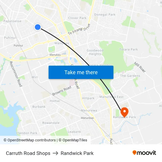 Carruth Road Shops to Randwick Park map