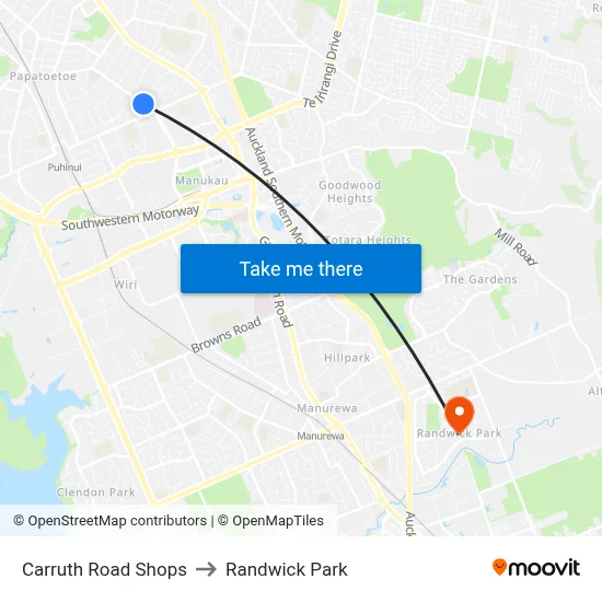 Carruth Road Shops to Randwick Park map