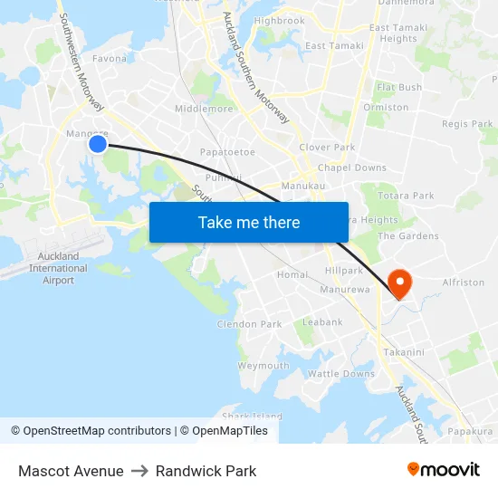 Mascot Avenue to Randwick Park map