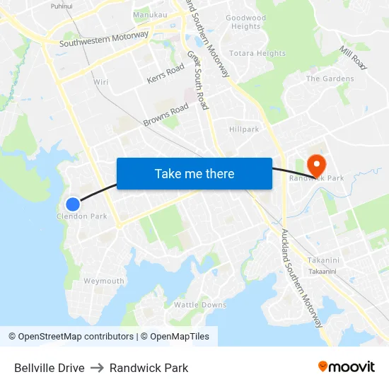 Bellville Drive to Randwick Park map