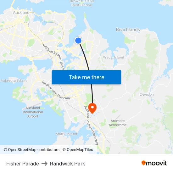 Fisher Parade to Randwick Park map