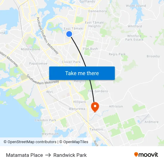 Matamata Place to Randwick Park map
