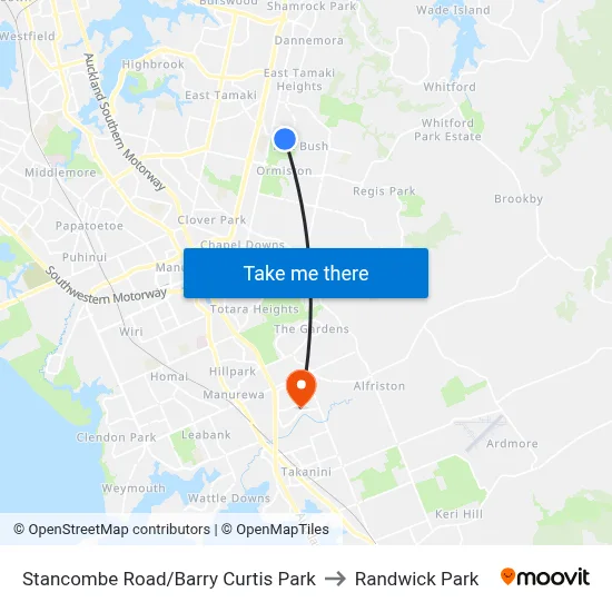 Stancombe Road/Barry Curtis Park to Randwick Park map