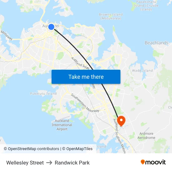 Wellesley Street to Randwick Park map