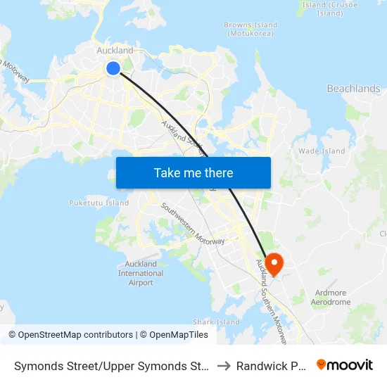 Symonds Street/Upper Symonds Street to Randwick Park map