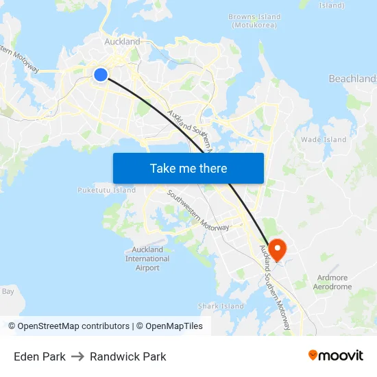 Eden Park to Randwick Park map
