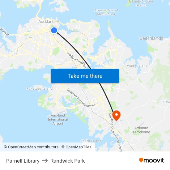 Parnell Library to Randwick Park map