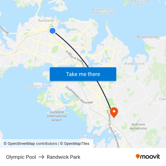 Olympic Pool to Randwick Park map