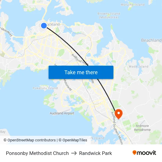 Ponsonby Methodist Church to Randwick Park map