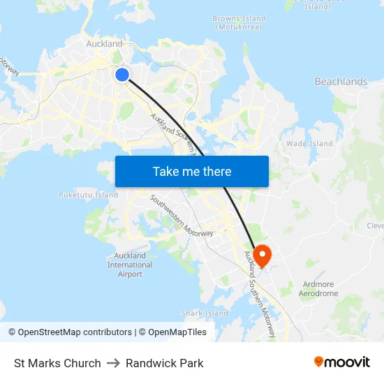 St Marks Church to Randwick Park map