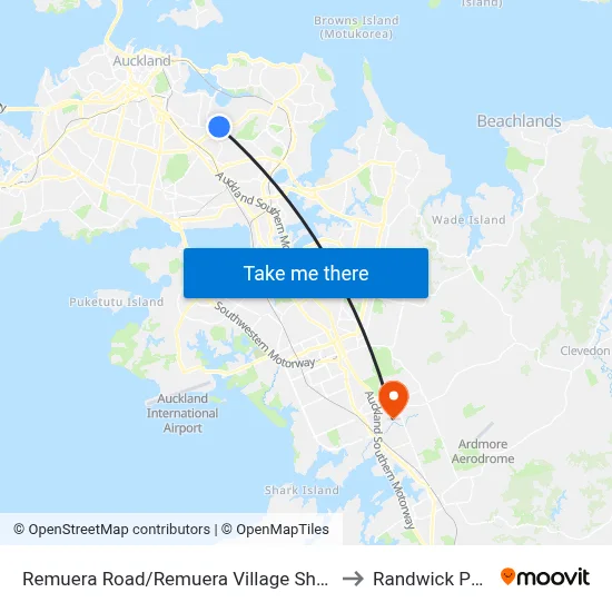 Remuera Road/Remuera Village Shops to Randwick Park map