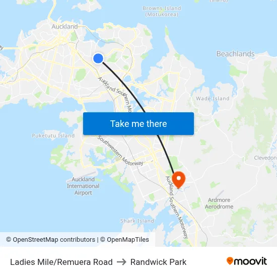 Ladies Mile/Remuera Road to Randwick Park map
