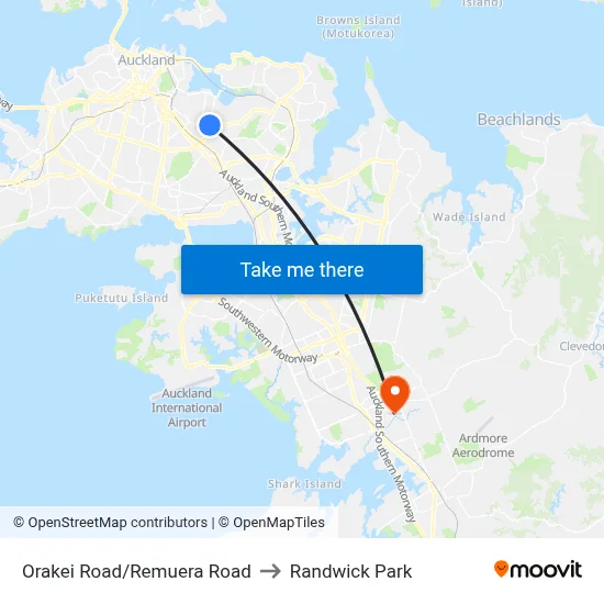Orakei Road/Remuera Road to Randwick Park map