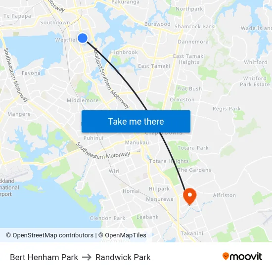 Bert Henham Park to Randwick Park map