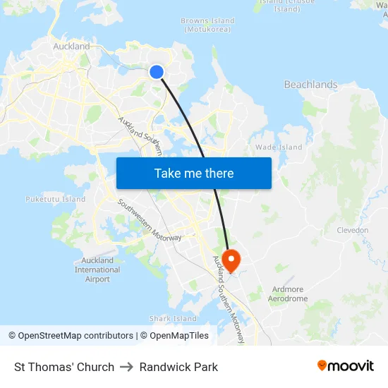 St Thomas' Church to Randwick Park map