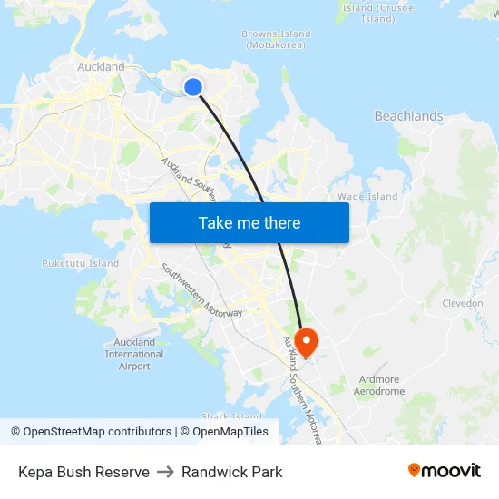 Kepa Bush Reserve to Randwick Park map