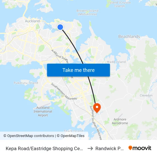 Kepa Road/Eastridge Shopping Centre to Randwick Park map