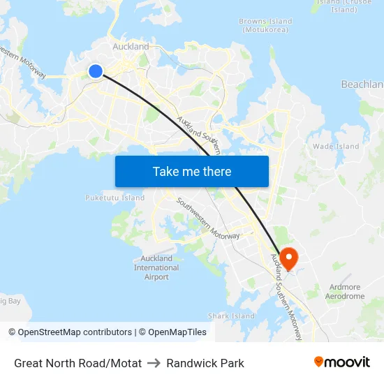 Great North Road/Motat to Randwick Park map