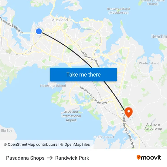 Pasadena Shops to Randwick Park map