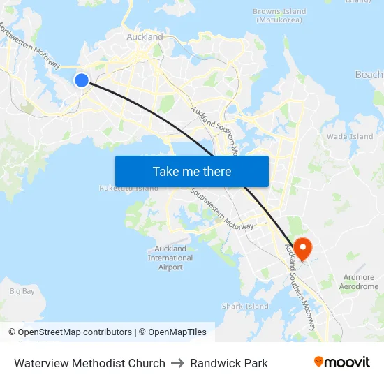 Waterview Methodist Church to Randwick Park map