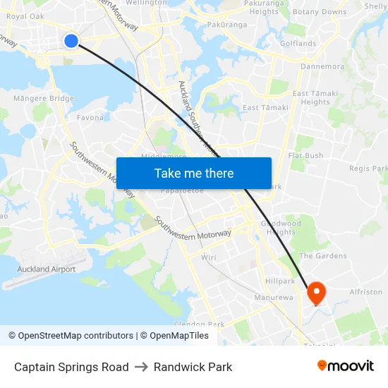 Captain Springs Road to Randwick Park map