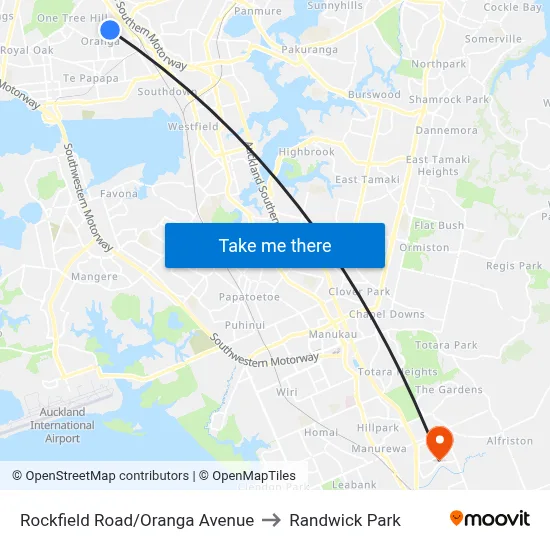 Rockfield Road/Oranga Avenue to Randwick Park map