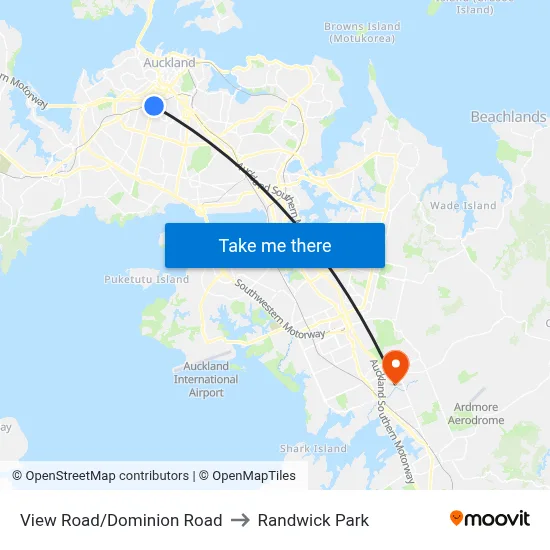 View Road/Dominion Road to Randwick Park map