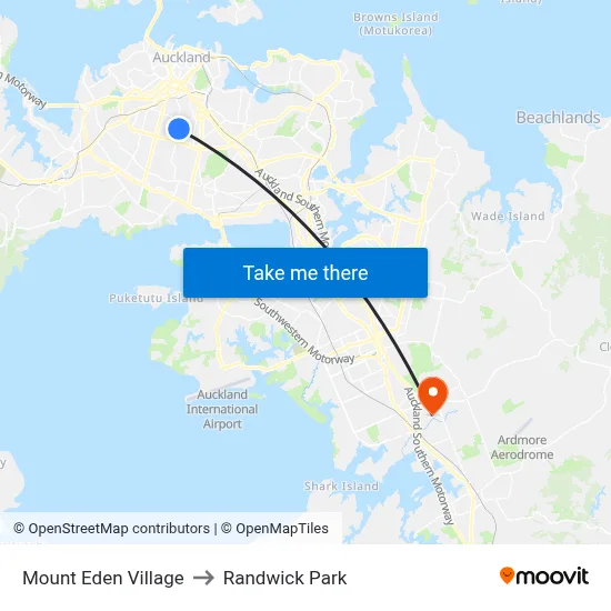 Mount Eden Village to Randwick Park map
