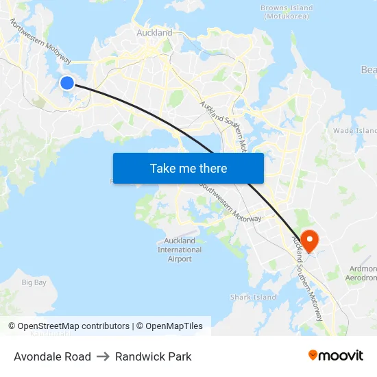 Avondale Road to Randwick Park map