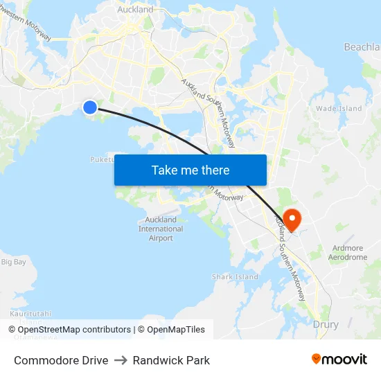 Commodore Drive to Randwick Park map
