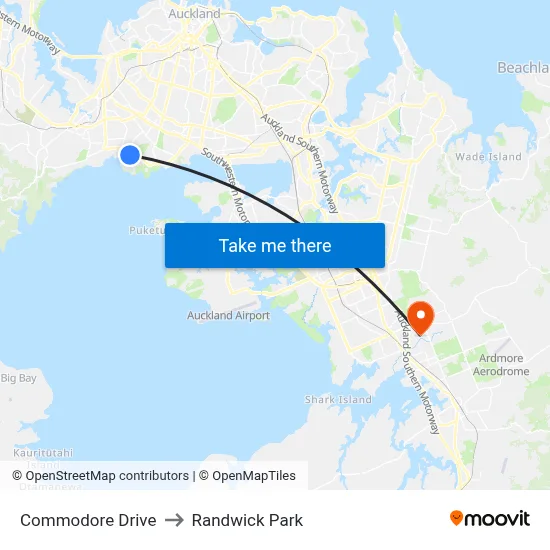 Commodore Drive to Randwick Park map