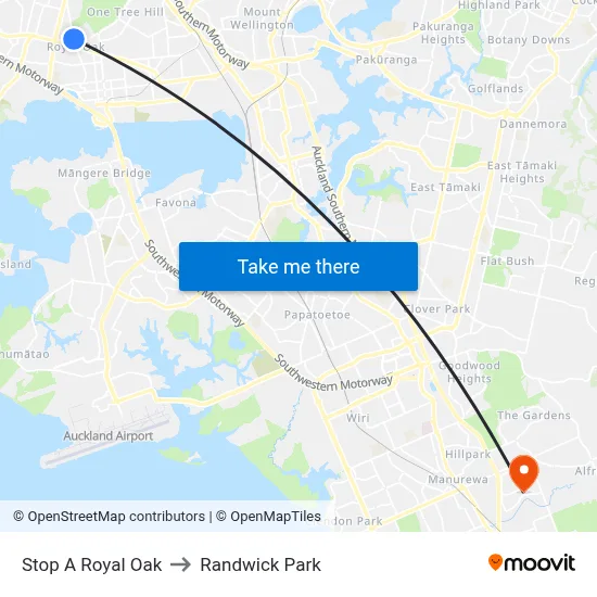 Stop A Royal Oak to Randwick Park map