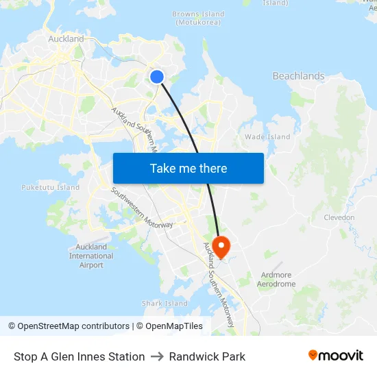 Stop A Glen Innes Station to Randwick Park map