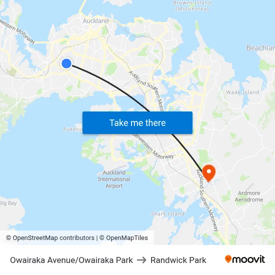 Owairaka Avenue/Owairaka Park to Randwick Park map