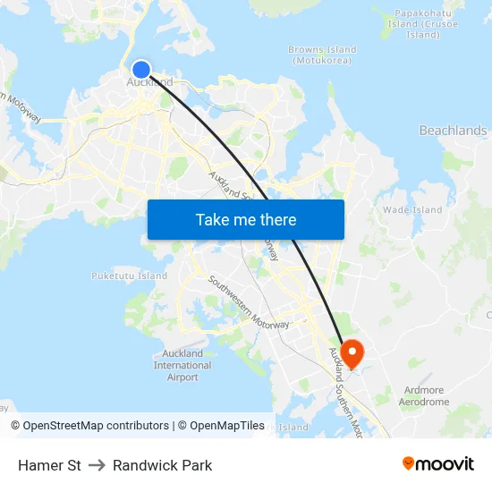 Hamer St to Randwick Park map