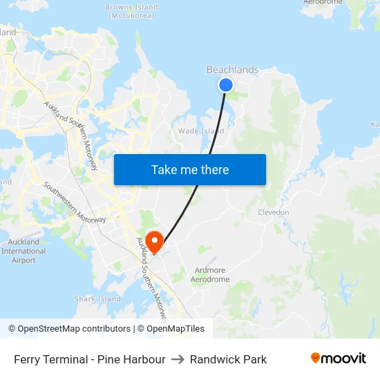 Ferry Terminal - Pine Harbour to Randwick Park map